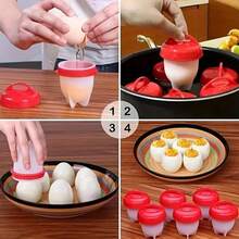 Silicone Egg Cooker, Non-Stick Heat Resistant Egg Poacher - Easy To Use And Steam Eggs, Produces Perfectly Cooked Soft To Hard Boiled Eggs - Multicolor - View 8