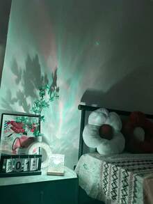 1pc 16-Color Water Wave Northern Lights Night Light, Square Projection Lamp, With Touch/Remote Control, USB Powered, Perfect Valentine's Day And New Year Gift, Projection Lamp Atmosphere Light - Multicolor - View 5