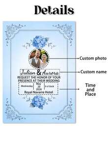 Customized Wedding Invitation, Customized Photo Wedding Invitation Card, Wedding Greeting Card, Wedding Invitation, Can Customize Photo, Name, Time, Location Information - Multicolor - View 4