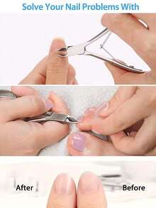 1pc Stainless Steel Professional Nail Clipper, Cuticle Nipper Nail Care Tool - Silver - View 6