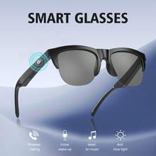 2026 Wireless Smart Glasses, Touch Operation, Built-In Microphone, HD Audio, Wireless Connection, Rechargeable Battery, Suitable For Office, Outdoor, Sports, Driving, Music Playback, Hands-Free Calling - Ideal Holiday Gift! - Black - View 4