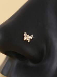 1 st fjärilsformad L-formad näsring, söt L-formad näsring för kvinnor - L-Pin-Nose-Stud - Visa 6