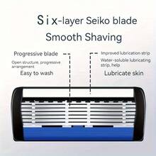 Men's Manual Razor With 6-Layer Stainless Steel Hair Removal Blade And Replaceable Shaving Head - Multicolor - View 4
