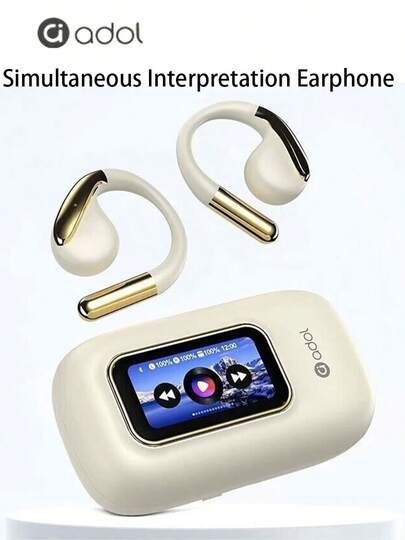 سماعات الترجمة الفورية ASUS G09Pro سماعات رأس لاسلكية بتقنية بلوتوث مع شاشة عرض، أوضاع موسيقى متعددة، إلغاء الضوضاء الذكي، سماعات رأس لاسلكية بتقنية العظام الموصلة مريحة، سماعات أذن TWS للترجمة، خطاف أذن أصلي من ASUS Adol