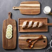 1pc Wooden Pizza Board With Handle, Rosewood Steak Cutting Board, Restaurant Fruit Bread Tray Chopping Board - View 3
