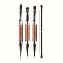 Dual-Ended Nail Art Brush - For Gel & Crystal Manicure, Painting Pen, Liner Brush - Multicolor - View 3