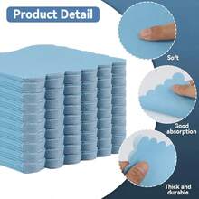 20pcs/Set, 40pcs/Set, 60pcs/Set Soft Thick Absorbent Light Blue Wavy Floral Napkins, Unfolded Size 24cm*24cm, Suitable For Wedding Tea Party, Birthday Party Decoration, Party Supplies, Holiday Decoration, Holiday Supplies - Multicolor - View 7