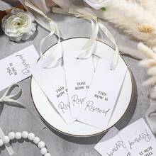 12张婚礼预留座位识别纸卡，带丝带，适用于婚礼仪式、宴会座位安排装饰 - 查看 5