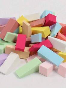 100/10/20pcs Disposable Triangle Makeup Sponge Puff, Dry & Wet Dual-Use Makeup Sponge Blocks, Non-Absorbing Makeup Blender, Makeup Tools - Multicolor - View 2