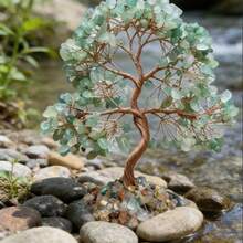 水晶招财树，完美融合自然能量与风水寓意。树叶由紫水晶、粉晶、黄水晶及其他多种颜色的碎石组成，在光线下晶莹剔透，散发着迷人的光泽。它不仅是家居和办公室的疗愈装饰品，更承载着财富、好运和繁荣的吉祥寓意。 - 綠色 - 查看 6