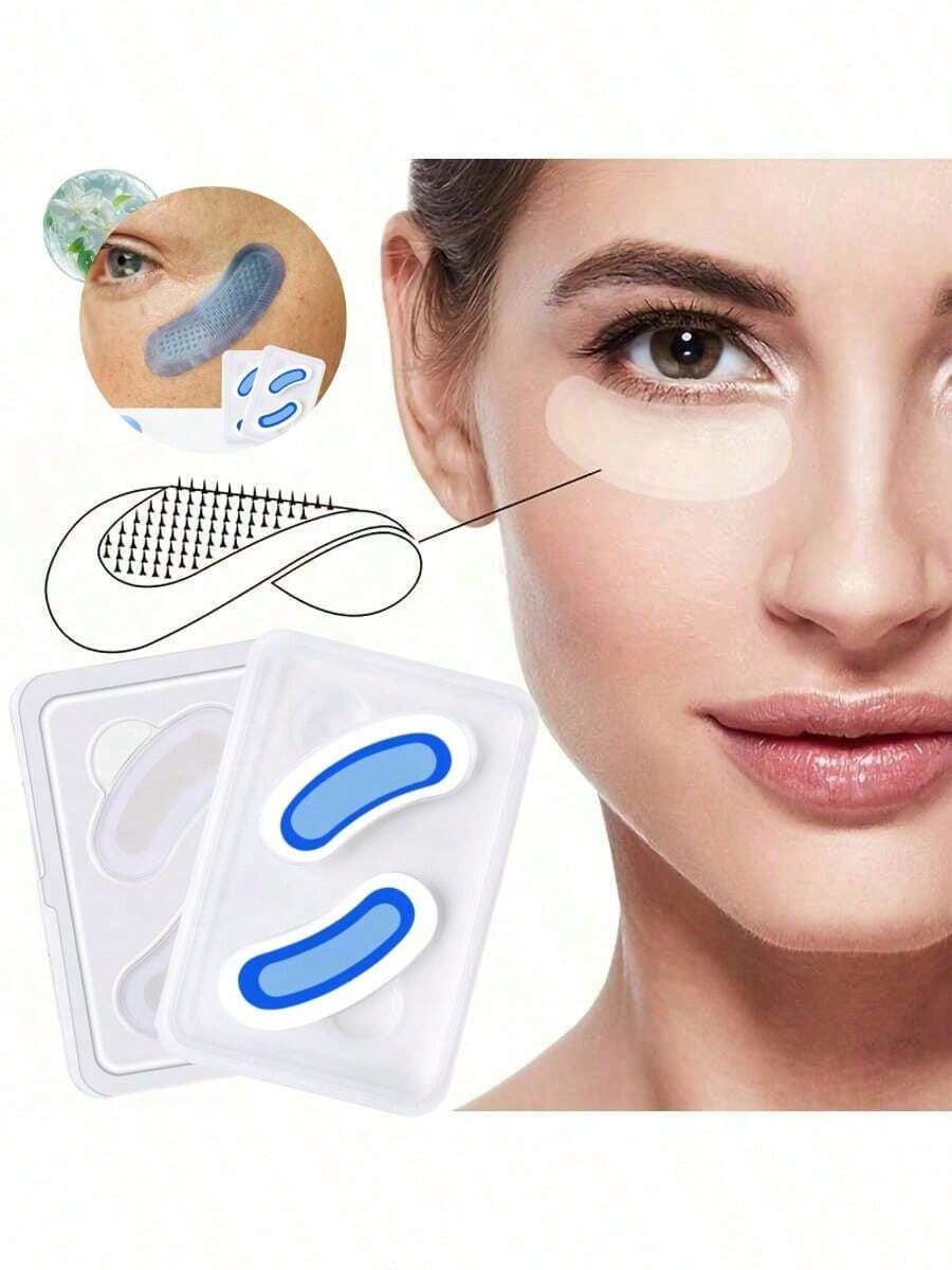 1 Pair White Comfortable Breathable Face Stickers With Self-Adhesive Backing - Multicolor - View 1