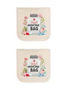 1 pieza Estuche portátil para pastillas, Caja compacta para pastillas, Organizador de pastillas con estampado, Conveniente para viajes, Adecuado para medicación diaria/al aire libre/de viaje, Artículo esencial de salud - Multicolor - Ver 21