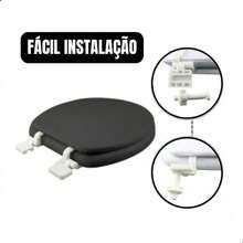Universal White Toilet Seat With Lid - 黑色的 - 查看 5