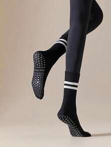 3 Pairs Women's Yoga Non-Slip Socks, Suitable For All Seasons, Grip Socks For Ballet, Dance And Workout - Multicolor - View 2