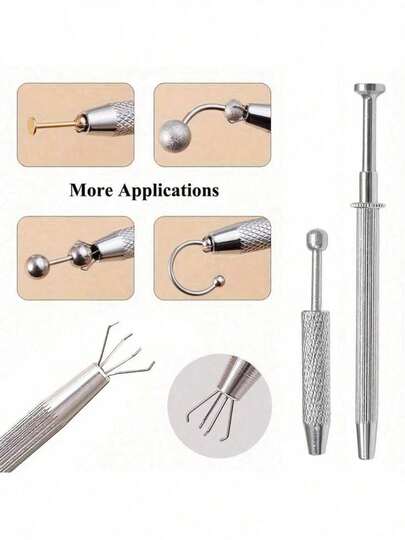 1/2pcs Jewelry Grabbing Tool, Alloy Piercing Ball Grabbing Tool, For Small Parts Grabbing
