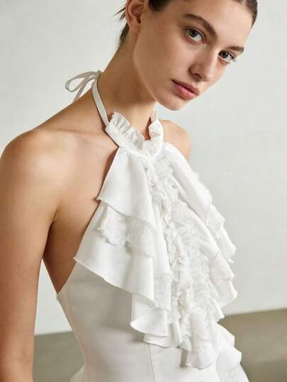  1 Pc White Retro Thin Neck Cover Court Tie, Shirt Cloth Scarf Dress Fake Collar For Ladies