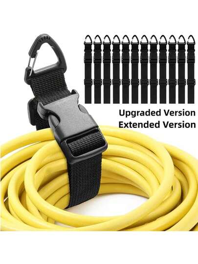 1/5pcs Heavy Duty Adjustable Cable Organizer | Durable Black Polypropylene Cable Tie With Triple Axis Locking Mechanism, Suitable For Workshop And Garage Organization, Tool Belt, Secure Cable Storage, Extension Cord Holder, Tool Management, Sturdy And Reliable.