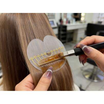 50pcs Heat Resistant Protector Sleeves, With Markings, Round K-Type Fusion Hair Extension Rings, Single Hole Round Spacer Clips, Transparent Keratin Glue Protection Templates, Suitable For Hair Extensions