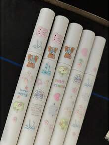 Kawaii Cute Bear Bunny Stickers For Journaling, Transparent Clear Pastel Aesthetic Waterproof Vinyl Stickers For Scrapbooking Planner Diary Stationery Laptop Phone Case Water Bottle DIY Crafts School Supplies Gift For Girls Teens Kids - To5547 - View 6