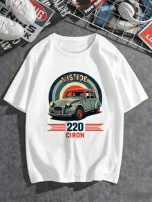 Casual Shirt With Auto D'epoca Graphics, High Quality Fabric, Stylish, Comfortable Clothing, Casual - White - View 2
