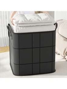 可折叠脏衣篮，脏衣服收纳袋，搬家袋，用于存放闲置衣物，柔软布袋，大容量防水防尘，适合家庭和宿舍用作洗衣篮、浴室收纳篮、可折叠洗衣篮 - 灰色 - 查看 6