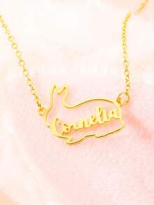 Collar de conejo personalizado con nombre, colgante de conejo lindo, collar de la suerte exquisito, adecuado como regalo de Pascua para amantes de los animales - Conejo multicolor - Ver 6