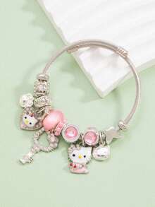 SANRIO 1 chiếc vòng tay hình mèo con dễ thương, tối giản, thời trang, phù hợp cho nữ giới đeo hàng ngày và khi đi du lịch. - Nhiều màu - Xem 2