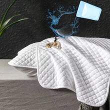 100% Waterproof Quilted Mattress Protector Cover With Elastic - 白色 - 查看 5