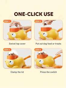 1pc Interactive Duck-Shaped Pet Feeder Toys - Orange Beak & Foot Design Durable Plastic Puzzle Feeder, Engages Small To Large Pets With Fun Dispensing Game, Sturdy Pet Toys, Pet Feeding Station - Yellow - View 8