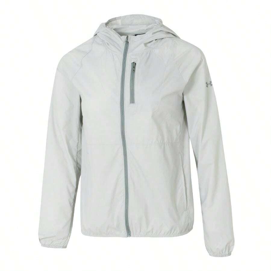 Under Armour Women's Woven Hooded Jacket, Lightweight Minimalist Outerwear, Casual Commuter Wear, LAUNCH LIGHTWEIGHT JKT 1381881-377 - Hydrogen Green - View 1