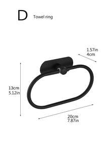 1个免钻孔不锈钢毛巾环，椭圆形毛巾架，浴室壁挂式毛巾架套装 - 查看 12