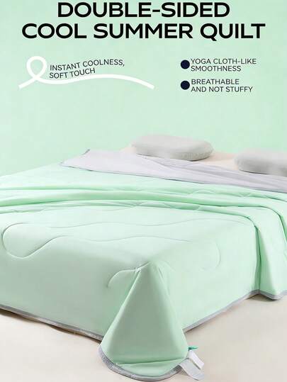 1pc Comfortable Minimalist Summer Quilt, Cooling Blanket, Ultra-Soft Breathable Lightweight Quilt, Skin-Friendly Smooth Dry Quick-Drying, Available In Multiple Colors, Soft High-Density Resilient Easy Care, Suitable For Single Or Double Bed, Thin Design For All Seasons, Applicable For Home Bedroom, Living Room And Office Use.