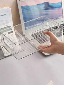 1 hộp đựng mỹ phẩm trong suốt, dung tích lớn, di động, dùng để dưới tủ/bồn rửa, giá đựng đa năng để bàn, hộp đựng đồ trang điểm trong suốt, hộp đựng và sắp xếp đồ trang điểm, hộp dụng cụ phòng tắm, dùng cho bàn trang điểm, bàn làm việc, trang trí phòng, quà tặng trang trí nhà cửa - Nhiều màu - Xem 9