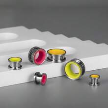 2个不锈钢牛角形耳扩，男女通用低过敏性穿刺饰品，夏季款 - style-1 - 查看 3