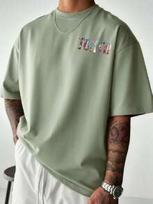 Zrgoth Men's Fashionable Versatile "TOKYO" English Slogan Tokyo Element Print Short Sleeve T-Shirt - Olive Green - View 4