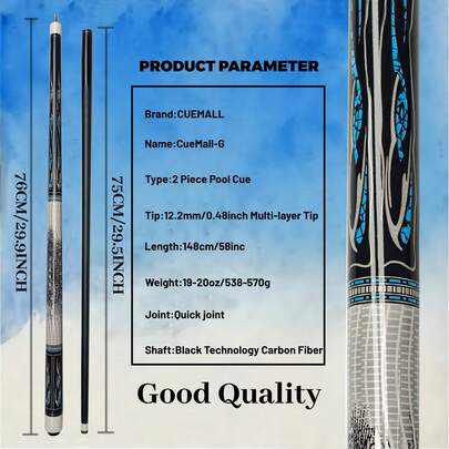 1pc Carbon Fiber Pool Cue, 58 Inch Length, 20 Oz Weight, Exquisite Lizard , Suitable For Chinese 8-Ball And American 9-Ball, Unisex Pool Cue, Perfect Gift For Father Or Men