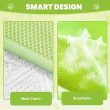 Pet Cage Hammock, Mesh Cat Bed With Adjustable Straps, Blue And Green, Breathable 3D Mesh Material, Metal Clips, For Cat Crates And Kennels - M:40*50cm - View 5