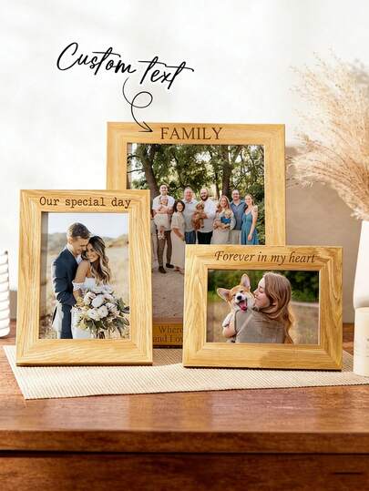 Customized Photo Frame, Engraved Picture Frame Gift, Decorative Photo Frame, Exquisite, Personalized, Unique, Fashionable, Home Decor, Suitable For Living Room, Bedroom And Home Environment, Perfect Gift For Family, Friends, Elders, Suitable For Mother's Day, Birthday, Special Occasions