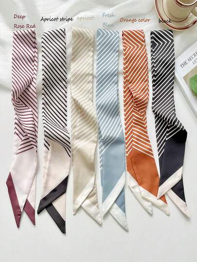 Set de 6 diademas a rayas - 6 colores de pañuelos y cintas satinados, adecuados para mujeres y niñas | Accesorios para el cabello para uso diario, playa, deportes, fiestas, pañuelos para la cabeza de mujer, diademas cálidas de invierno, bandas para el cabello de verano en la playa