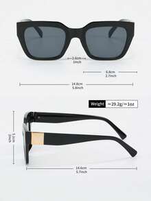 一副男士方形时尚眼镜，适合商务场合、外出和度假。 - 黑色 - 查看 5