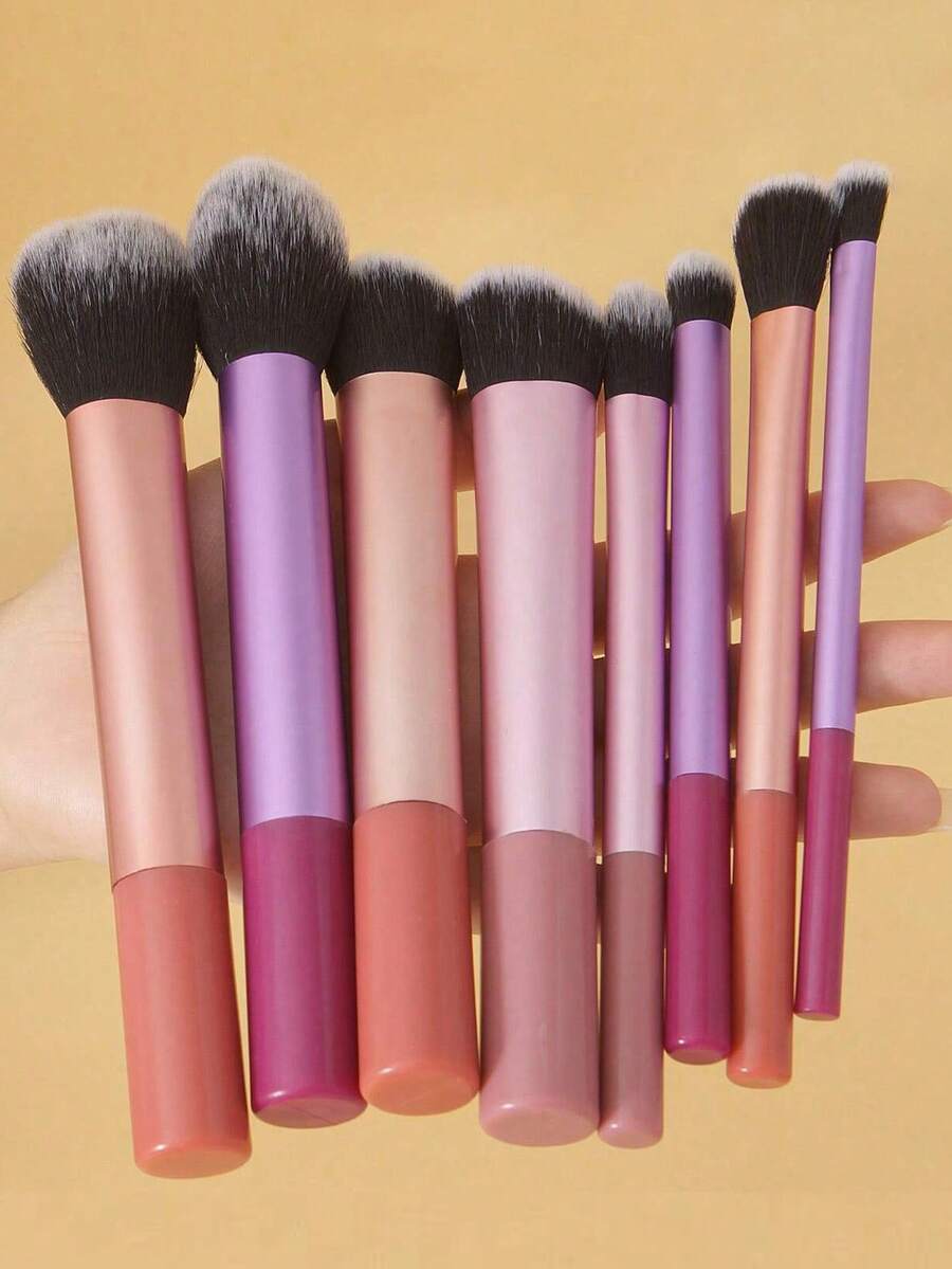 8/7/6/1件套专业化妆刷套装，高品质粉色化妆刷，含散粉刷，女士/女孩旅行化妆刷套装，包含腮红刷、散粉刷、遮瑕刷和眼影刷。打造完美妆容的必备工具，一套完整的化妆刷，绝佳的旅行礼物，专业化妆刷，完整化妆套装。