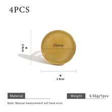 4pcs 304 Stainless Steel 18K Gold-Plated Multi-Style Adjustable Ring Tray Base DIY Charm Jewelry Making Accessories Women's Stainless Steel Jewellery Crafting Components - Ring Setting - View 15