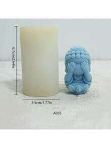 Patung Buddha See No Hear No Speak DIY Buatan Tangan Cetakan Silikon Multifungsi untuk Aromaterapi dan Plester - Patung Buddha - View 4