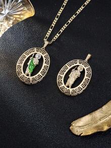 1件装防褪色男士嘻哈圣犹大吊坠项链，基督教信仰，适合日常佩戴、送礼、派对、祈祷、复活节等场合。 - 聖裘德 - 查看 5