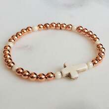 更年期铜质太阳石十字串珠手链，有助于保持情绪平衡，适合日常佩戴 - 彩色 - 查看 4