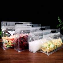 8-Side Sealed Transparent Self-Standing Pouch, Matte Self-Sealing Handle Bag For Packaging Grains, Dried Fruits, Food - View 6