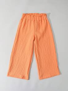 1pc Girls' Solid Color Loose Casual Versatile Leggings, Young Ladies' Wide Leg Cropped Pants, Suitable For Spring & Summer - Multicolor - View 31