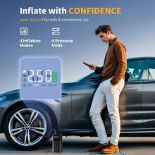 Digital Tire Inflator With LED Light - Portable Air Pump For Car, Bike, Ball, Emergency Power Bank, Compact And Cordless Design (Gifts For Men) - 有綫 - 查看 6