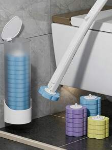 18 piezas/Set Cabezales de cepillo de inodoro desechables con solución de limpieza, paquete de repuesto de 3 colores mezclados, adecuado para sistema de limpieza de inodoro desechable, accesorios de limpieza de baño higiénicos, compatible con la mayoría de los cepillos de inodoro desechables, adecuado para uso doméstico y comercial - A - Ver 2