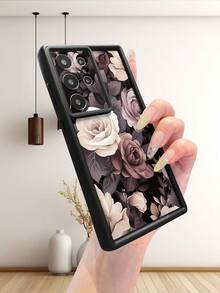 1个加厚牡丹花纹黑色防震镜头保护手机壳，兼容 17/17 Pro/17 Pro Max/17 Air/16/11/16 Pro/16 Plus/16 Pro Max/16e/15 Pro Max/13/14/12/11/7G/8P，Galaxy S25/S25 Plus/S25 Ultra/A05/A05S/A06/A07/A16/A17/A56/A12/A23/A32，时尚有型之选 - 黑色 - 查看 7